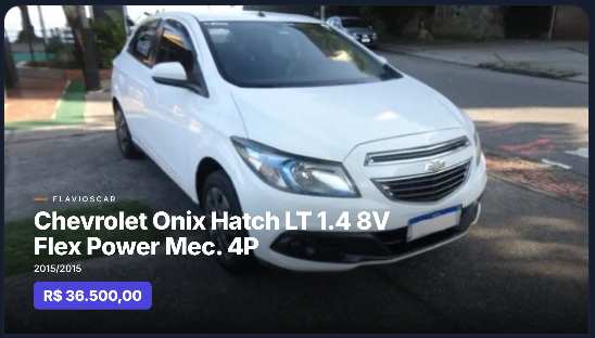 Frame do vídeo 16:9 do Chevrolet Onix LT gerado para o canal